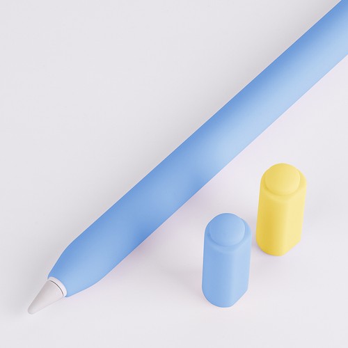 Silicone Soft Protective Case Cover with 2 Nib Covers for Apple Pencil USB-C - Picture 15 of 16