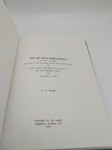 The Abu Klea Medal Rolls by J.V. Webb - 1981 Nile Expedition & Suakin 1885 - Imagen 2 de 6