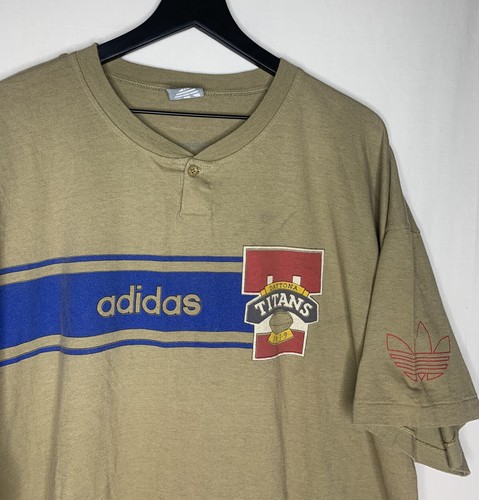 vintage adidas 80s daytona titans 1939 rugby division brown tan shirt size Xl - Picture 4 of 7