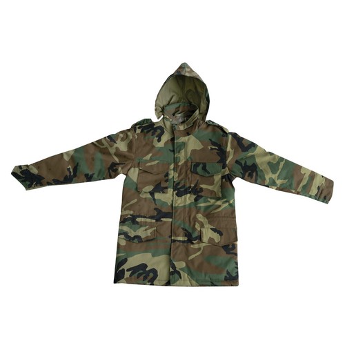 Woodland Camo Kid's M-65 Field Jacket With Built-In Liner Kids Camo Coats - Picture 4 of 5