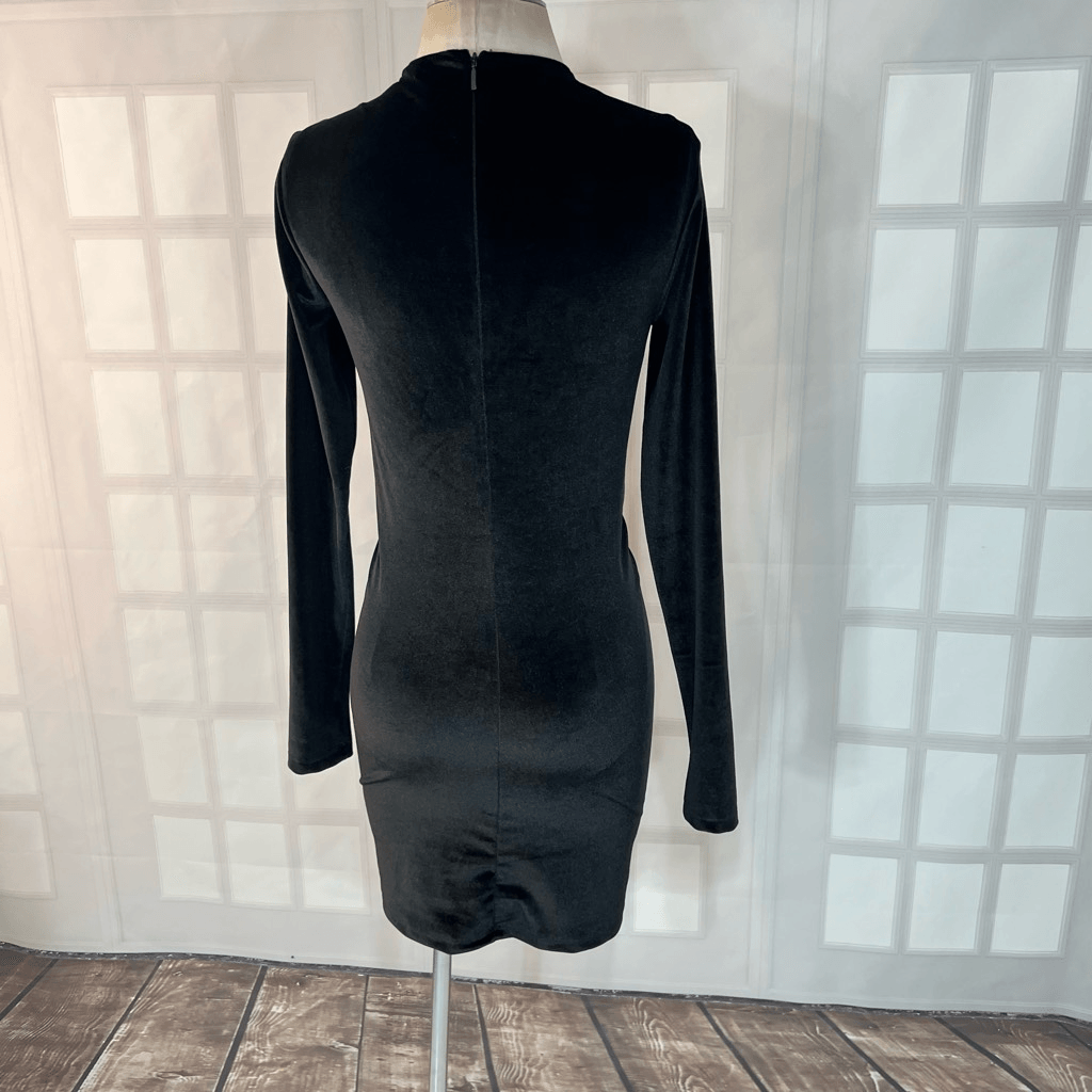 long sleeve backless velvet dress Blondie Nites Valerie Sheer Long Sleeve Floor Length Velvet Dress main image 0