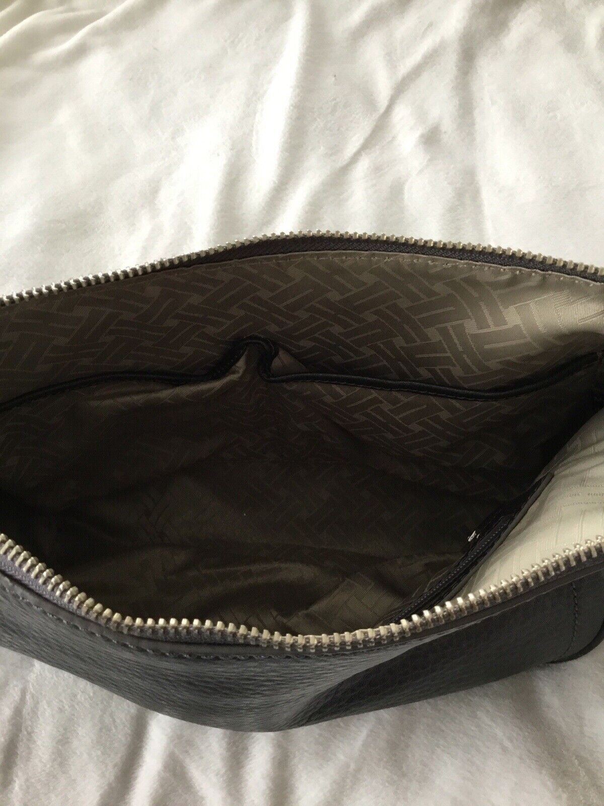 Cole Haan Grey Pebbled Leather Shoulder Bag EUC - image 7