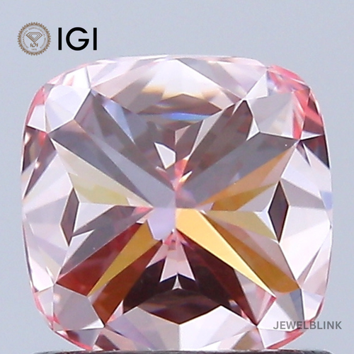 IGI Certified 1.03 Carat Fancy Vivid Pink VS1 Cushion Cut HPHT Lab Grown Diamond - Picture 3 of 18