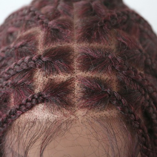US Hand Tied Lace Front Box Braids Women Wig Lightweight Synthetic Wavy Hair 29" - Picture 21 of 33