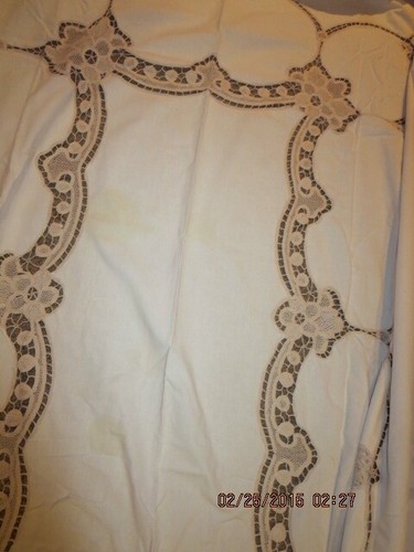 BELLISSIMA TOVAGLIA PANNA-90" X 66"--UNCINETTO--CON 12 TOVAGLIOLI ABBINATI---#Y59-4 - Foto 24 di 24