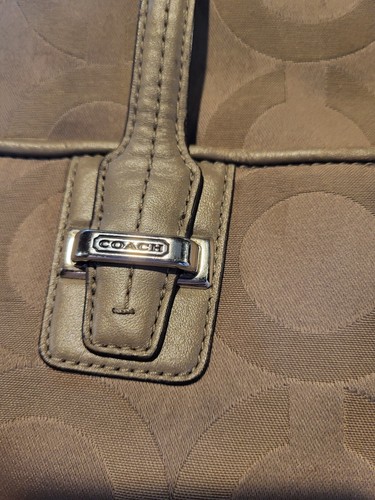 Coach Alexis Carryall Shoulder Tote Bag Beige Signature Piece - Picture 5 of 17