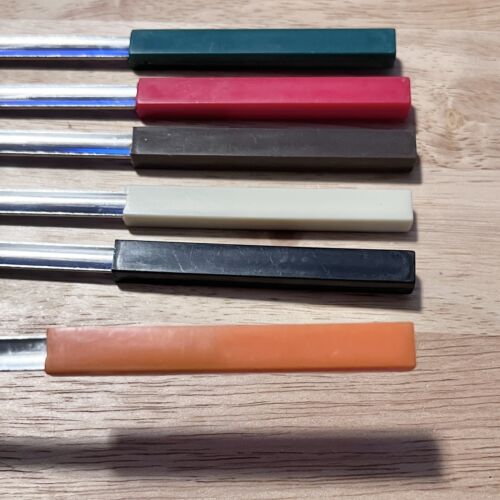 Vintage Le Creuset Fondue Forks Set Of 6 France 2 Prong Fork ~10” Multi-Color - Picture 10 of 13