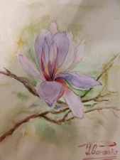 Watercolour Picture with Magnolia Flowers 21*28 Handmade Unframed Paper 300gr.