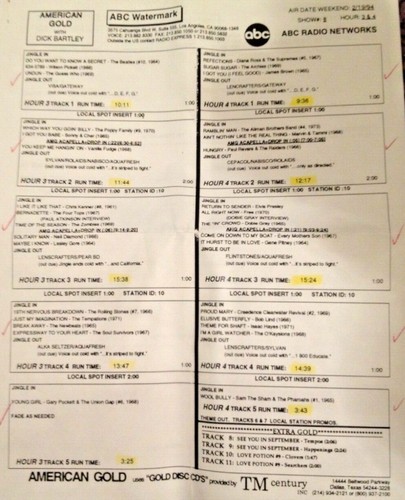 2/19/94 DICK BARTLEY GOLD #2's SALUTE: SURFARIS, BOB DYAN, BOB LIND, ARCHIES - Picture 5 of 5