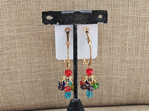 Mehrfarbige Kristalle Ohrringe Damen Mode Ohrschmuck Ohrhänger Neu - Bild 5 von 12