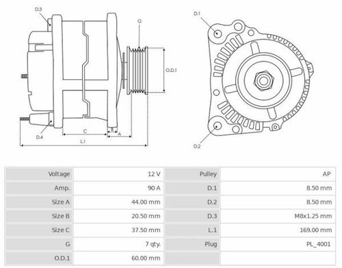 Lichtmaschine 12V/90A HONDA CIVIC VIII Hatchback 1.8 CA1981 - Bild 3 von 3