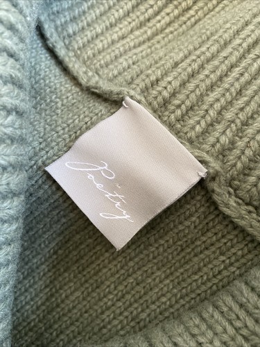 Poetry Roll Cowl Neck Jumper Womens Size 20 Lambswool & Cashmere Blend Green - Picture 6 of 7