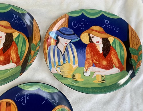 Sango CAFE PARIS set 3 Oval Dinner and Salad Plates 11 5/8” Art Deco - Picture 2 of 14