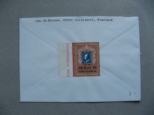 FINLAND, R-cover to Germany 1979, block of 6 from booklet, houses architecture - Picture 2 of 2