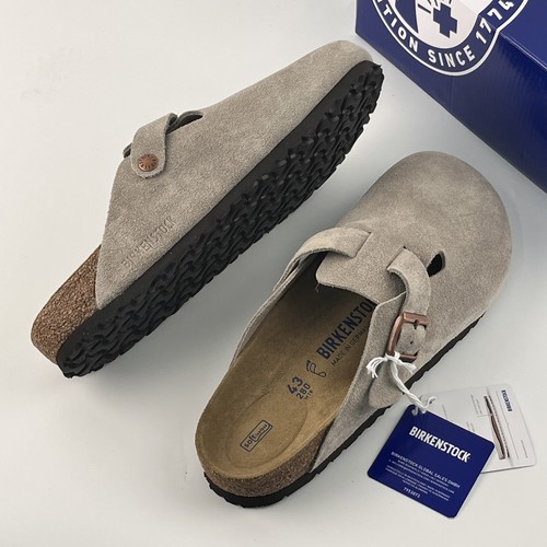 Birkenstock Boston Soft Footbed Taupe Suede Wide Men's Clogs Size 42-45 - Picture 15 of 18