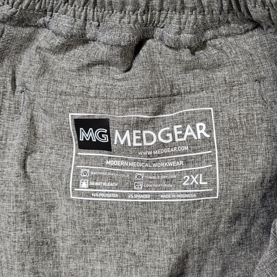 MedGear Womens Stretch Scrub Bottom 2XL Heather Graphite Gray 4 Pocket Nurse Dr - Image 3 of 4