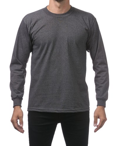 Pro Club Men's Heavyweight Cotton Casual Long Sleeve Crew Neck T-Shirt Big Tall - Picture 15 of 15