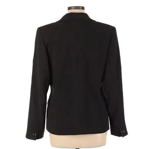Vintage Alfani Blazer Women Size 8 Brown Polyester Blend Notch Lapel Long Sleeve - Picture 2 of 4
