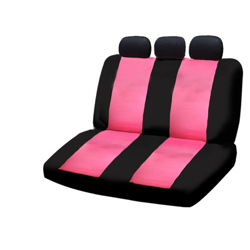 For Nissan Car Seat Covers Set Black & Pink Polyester Pink Hearts Set New  - Picture 3 of 6