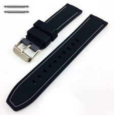 Black  Grey Double Side Rubber Silicone Replacement Watch Band Strap 4061