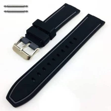 Black & Grey Double Side Rubber Silicone Replacement Watch Band Strap #4061