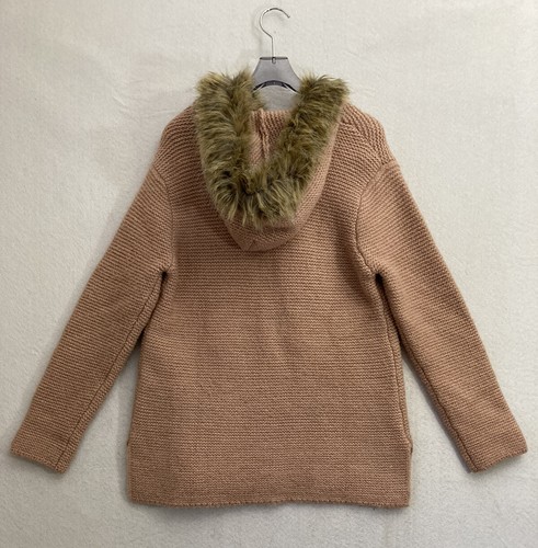 Zara Girls Knit Hoodie With Fur Trim Pink Size 13-14 - Picture 5 of 7