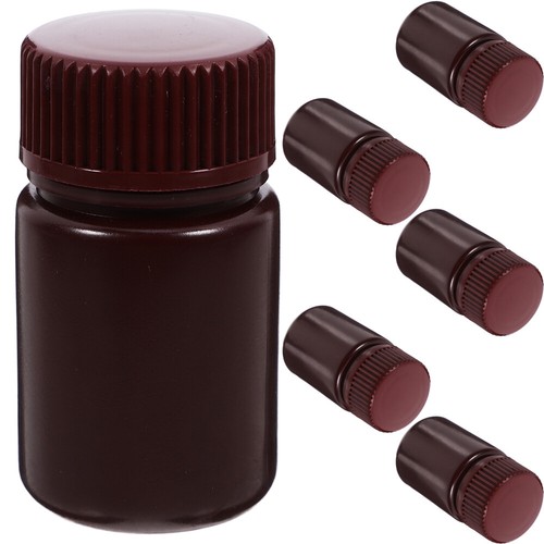 6 Pcs Wide Mouth Bottle Reagent Plastic Lab Bottles Sample Containers