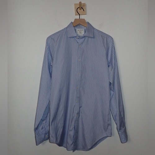 John Francomb Fitted TM Lewin Hemd blau lila Streifen Button Down Herren 15 1/2-36 - Bild 1 von 6