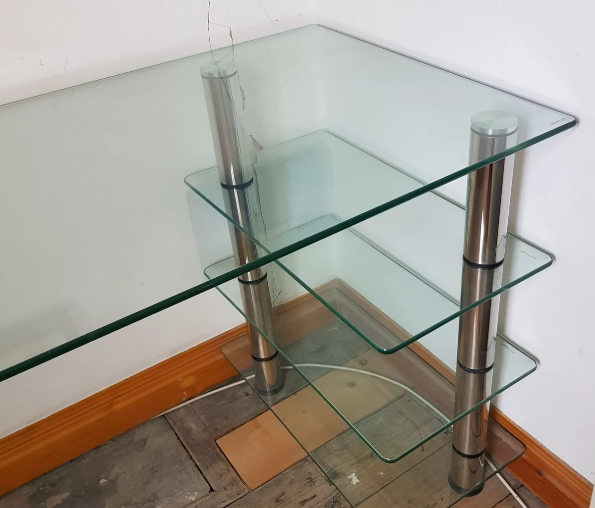 Tempered Glass L Shaped Desk With Shelves And Multi Layers eBay