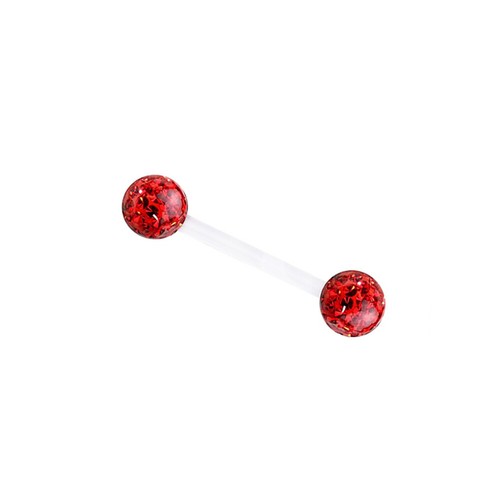 2X Clear Silicone Bar Crystal Tongue Barbell 16-38mm Industrial Nipple Piercing - Picture 13 of 14