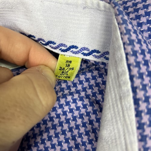 Robert Graham Shirt Mens 46 18 34/35 Big Purple Plaid Long Sleeve Button Up - Imagen 5 de 9