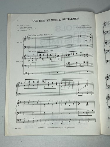 Carols for Christmas for Organ & Piano Rex Koury KK 413 Lorenz Sheet Music Book - Picture 4 of 6