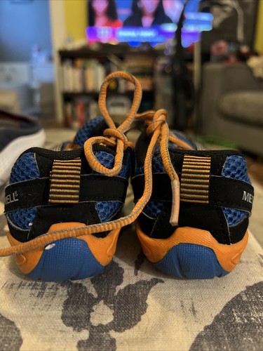 Merrell Kids Barefoot Sneakers Shoes Size 11 Blue Orange - Picture 3 of 9