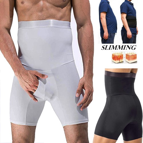 Men's Body Shaper Boxer Brief Shorts Tummy Control High Waist Shapewear Leg Trim - Afbeelding 1 van 20