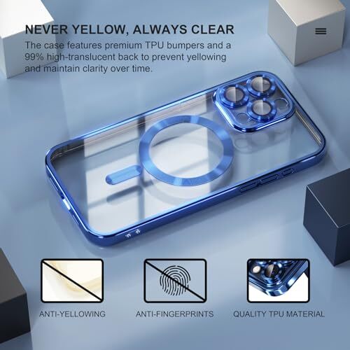 Magnet für iPhone 15 Pro Hülle Kompatibel mit Für iPhone 15 Pro Deep Blue - Bild 4 von 8