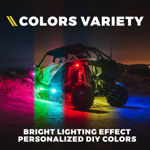 Kit de 6 luces de roca LED RGB neón todoterreno freno bajo brillo señal de giro control doble - Imagen 7 de 11