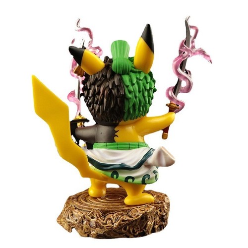 Pokemon Anime Kawaii Pikachu Cosplay Roronoa Zoro Action Figure GK Collection - Picture 3 of 6