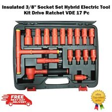 Socket Set Insulated 3/8" Hybrid Electric Tool Kit  Drive Ratchet  VDE 17 Piece