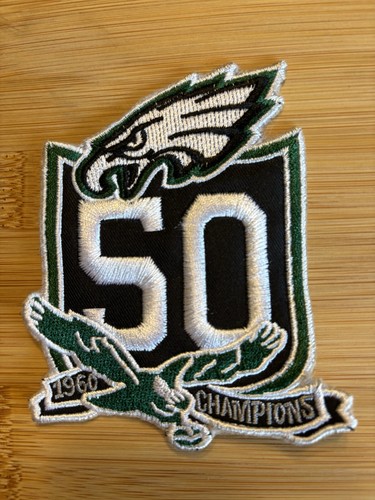 Philadelphia Eagles 50th Anniversary Embroidered Patch Kelly Green Eagle New 60