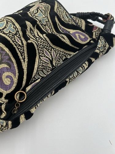 MAXX New York Medium Paisley Canvas Shoulder Hobo Tote Satchel Purse Bag Unique - Picture 4 of 8