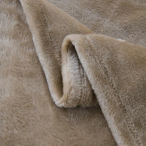 Super Soft Plush Blanket Cozy Sofa Bed Perfect Camping Napping Tailgating Brown - Picture 6 of 7
