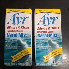 Ayr Allergy Sinus Nasal Mist 1.69 fl oz Hypertonic Saline Mist 2 Exp 08,10 2025