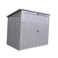 Multi-Use Galvanized Steel Outdoor Bin Shed for Trash, Firewood, & Pets -