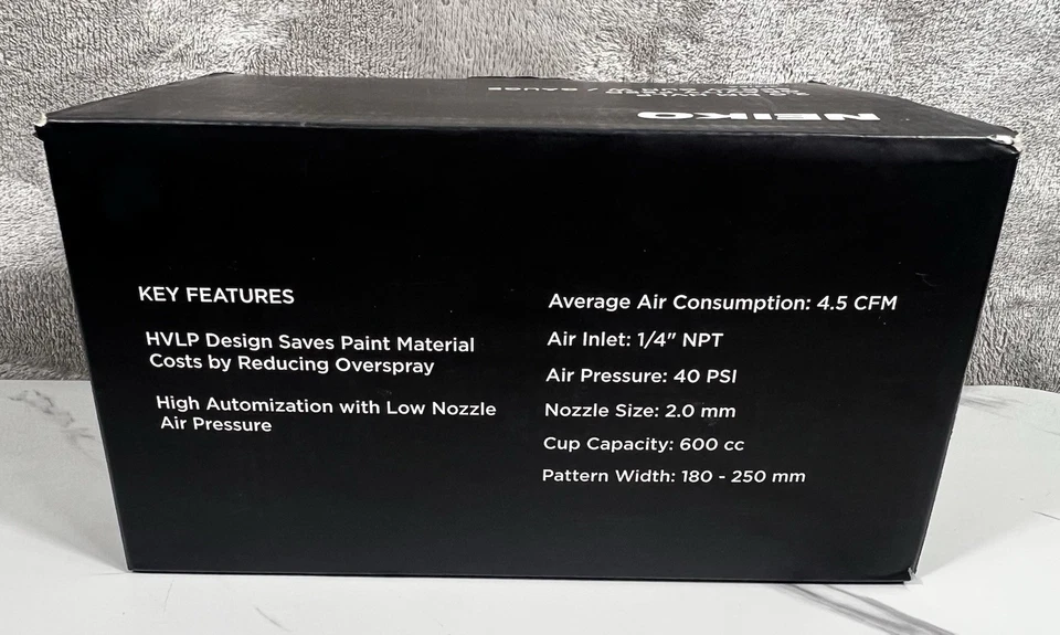 Pistola de pintura en aerosol de aire Neiko 31216A HVLP alimentación por gravedad boquilla de 2,0 mm tapa 600 CC NUEVA Foto 4 de 4