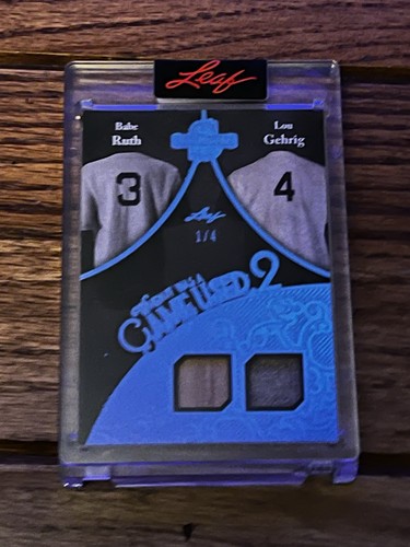 2025 LEAF SPECTACULAR BABE RUTH/LOU GEHRIG DUAL GU #RD 1/4 YANKEES HOF - Picture 3 of 4