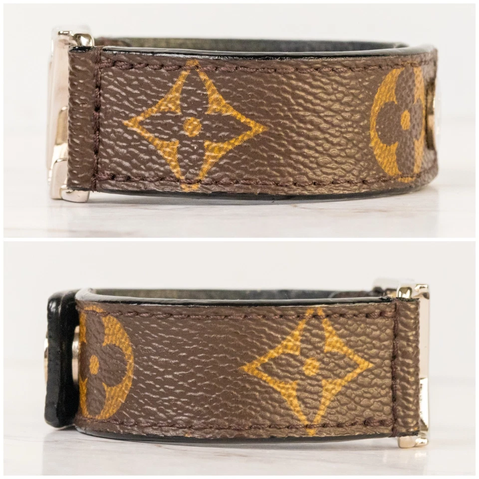 LOUIS VUITTON Bracelet Hockenheim Monogram M6141 Brown Size 19 Mens Auth [S] - Image 4 of 4