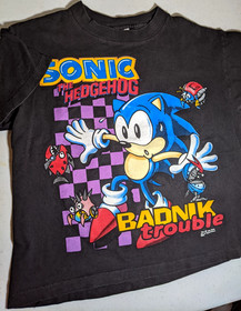 VINTAGE 90s SONIC THE HEDGEHOG T SHIRT XS TAILS SEGA SATURN 1994 KIDS RETRO GAME
