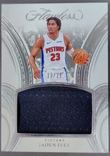2024-25 Panini Flawless Jaden Ivey Silver Jumbo Patch Game Worn /25 #P-JIV 🔵✨️