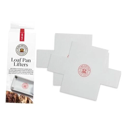King Arthur Baking Company Loaf Pan Lifters, Oven Safe Reusable Nonstick Square