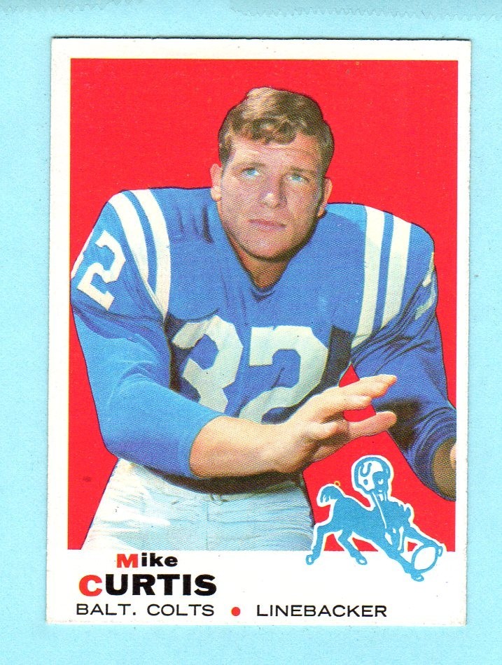 1969 TOPPS FOOTBALL #229 MIKE CURTIS ROOKIE BALTIMORE COLTS NM